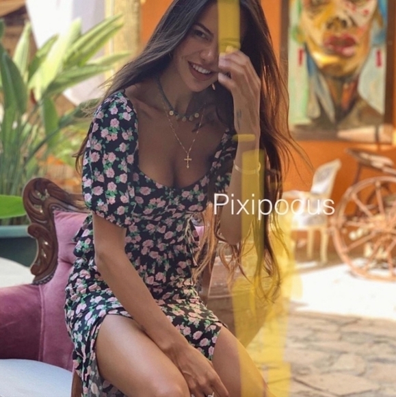 NWT Zara Floral Print Button Front Puff Sleeves Ruffle Peplum Crop Top Size XS - Picture 8 of 16